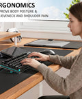 Acrylic Tilted Keyboard Stand For Ergonomic Typing With Clear Tray And Non Slip Silicone Case Wide 17 Inch Keyboard Holder