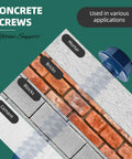 30 Piece Concrete Screw Set Beefy Heavy Duty With Drill Bit One Quarter By One And Three Quarters Inches Slotted Hex Washer Head Masonry Screws for various surfaces