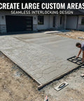 DIY Garden Path Stepping Stone Molds 2 Pack Reusable Concrete Paver Molds For Outdoor Patio Pathway Create Real Stone Look Walkway Easily No Tools Required being used on large patio space