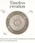 Petite Round Ceiling Medallion For Chandeliers And Fans 24 Inch Champagne Finish With Old World Floral Detailing center view