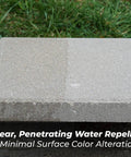 Deep Penetrating Concrete Sealer Silane Siloxane Formula Locks Out Moisture For Driveways And Patios Keeps Surfaces Bone Dry Without Shine Repels Grime And Delivers Solid Slab Armor For Heavy Traffic One Gallon on a concrete slab.