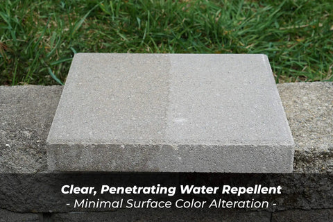 Deep Penetrating Concrete Sealer Silane Siloxane Formula Locks Out Moisture For Driveways And Patios Keeps Surfaces Bone Dry Without Shine Repels Grime And Delivers Solid Slab Armor For Heavy Traffic One Gallon on a concrete slab.