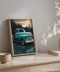 Legends Vintage Pickup Truck Wall Art Print 11x14 Inches Unframed Rustic Red Chevy Ford Decor For Living Room Or Office Display