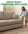 Person using Extra Large Furniture Sliders For Carpet And Hardwood Floors 9.5 Inch Heavy Duty Reusable Moving Pads To Glide Sofa
