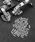 100 Pack Straight Up Sturdy Shelf Pegs For Wood Shelving Heavy Duty Metal Support Pins With A Slick Burr Free Edge And Zero Drama Glue Free Setup For Wardrobes And Media Cabinets and metal hinge mounts.