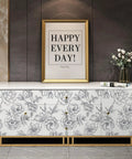 Black And White Vintage Floral Wallpaper Peel And Stick Roll 17.7 Inch Wide By 236 Inch Long For Walls Cabinets Bedroom