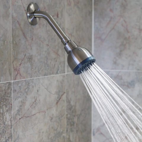High Pressure Shower Head With 3 Inch Face, Anti Clog Nozzles, Adjustable Brass Ball Joint, 2.5 GPM, Brushed Nickel Wall Mount