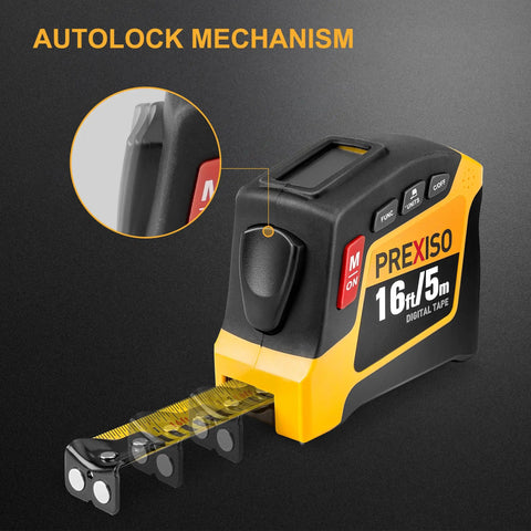 Two In One Digital Tape Measure With 16 Ft Rechargeable Tape Pocket Friendly No Laser Auto Retract Clear High Precision Digital Readout Easy To Use For Home Renovations DIY Projects And On Site Measurements, autolock mechanism