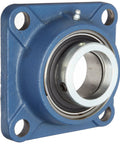 Ball Bearing Flange Unit With Four Bolts Eccentric Collar Regreasable Dual Seals Cast Iron Housing Metric 40 mm Bore