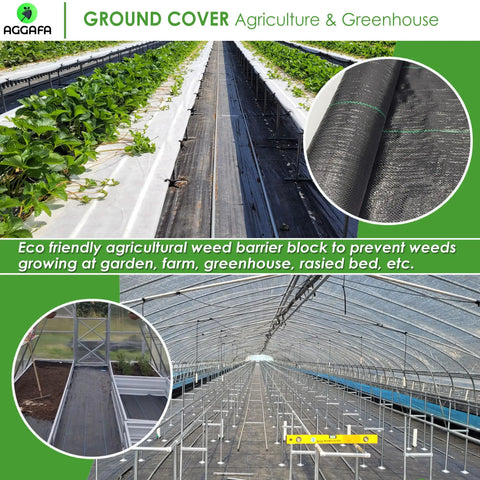 Pro Grade Premium Heavy Duty Weed Barrier Fabric For Landscaping Farming And Gardening And Agriculture 2Ft By 50Ft 100 Percent Virgin Material Durable Woven Landscape Fabric For Weed Control Under Mulch Or Gravel 3.2oz displayed in greenhouse