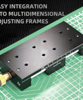 Manual Linear Stage With 75mm Rail Guide Sliding Table In Aluminum Alloy Body for precise motion on a green grid background