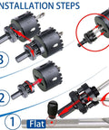 Set of two 4-1/8 inch carbide-grit hole saw cutters with arbors for Hardy Plank, stucco and drywall.