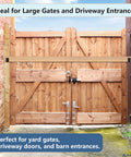 Wooden driveway gate with metal bracket, reinforced for security, suitable for yard and barn entrances
