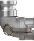 Rugged Aluminum Cam And Groove Hose Fitting With 90 Degree Elbow For Slick Quick Connect Hookups Featuring 6 In Plug And 6 In Socket Design