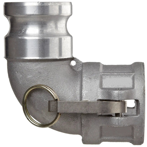 Rugged Aluminum Cam And Groove Hose Fitting With 90 Degree Elbow For Slick Quick Connect Hookups Featuring 6 In Plug And 6 In Socket Design