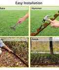 Pro Grade Landscape Edging Kit 33 Foot Long By 4 Inch High Flexible Plastic No Dig Border With 30 Spikes Easy Install steps