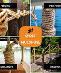 Heavy Duty 1/4 Inch 600 Ft Three Strand Manila Rope For Nautical Decor on fencing, pier posts, and railings.