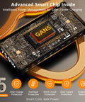 Close-up of 750W circuit board labeled GAIN5, showcasing intelligent chip inside 10 Port USB-C Desktop Charging Station With 750W Total Output.