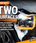 All In One Car Wash Kit With Ultra Shine Soap Plush Wash Mitt Microfiber Towel And Wax Buff For A Showroom Shine Without The Hassle in use on car