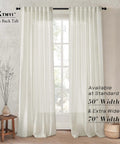 108 Inch Linen Look Curtains Set Of 2 Panels For Ceiling Track System With Hooks Sheer Light Filtering For Living Room And Bedroom Cream Color Extra Long Nine Foot Length Blended Cotton Linen Polyester Drapes Soft And Breathable