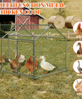 Walk-In Chicken Coop With Run 120x40x40 Inch Outdoor Backyard Poultry Pen Heavy Duty Galvanized Steel Frame with ducks and chickens inside