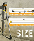 Brushless Cordless Stick Water Transfer Pump Go-To For 20V Max Battery Power 780 GPH Submersible Utility Pump size diagram