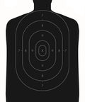 Police Silhouette Target for Pistol Practice 24x45 Inch Paper Target With Clear Scoring Rings Realistic Training