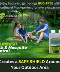Family enjoying backyard protected by Plant Based Outdoor Mosquito Fogger Spray For Yard And Garden, Natural Tick Control
