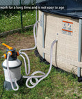 Heavy Duty Steel Wire Flexible PVC Vacuum Hose 1 Inch Inner Diameter 10 Ft With Fasteners connected to a pool pump.