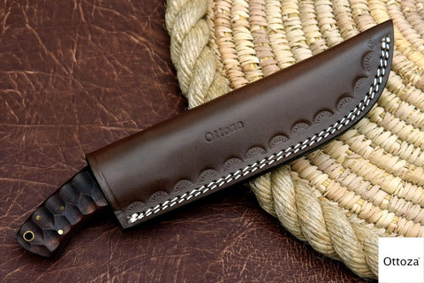 Top Grain Leather Knife Sheath For Fixed Blade Knives Built To Last Belt Carry Holster Vertical Knife Holder For 6 Inch Blades Up To 1.5