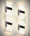 Sleek Dope 15W Dimmable LED Wall Sconce Set, 2700K To 5000K Adjustable Color Temp, UL Listed Black Wall Lights For Bedroom, Bathroom, Living Room, Hallway, Acrylic Glass, 4 Pack on wall