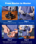 Instructions for using 52-In-1 Universal Bushing Driver Kit With 50 Interchangeable Discs For Bearing Race And Seal Installer