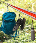 HeroClip Medium Carabiner Gear Clip And Hook For Camping Backpack And Garage Organization used to hang backpack and sandals on hammock