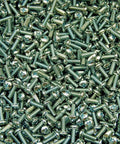 1200 Count Zinc Plated Phillips Pan Head Sems 8-32 X 1/2 Inch Machine Screws With Captive External Tooth Washer Bulk Lot in a pile.