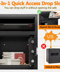 Heavy Duty Depository Drop Safe With Front Drop Slot And Fireproof Construction, Digital Combination Lock, Anti Fishing Design