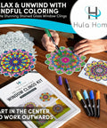Stained Glass Mandala Art Kit For DIY Window Clings With Markers Ten Suncatchers A Fun And Chill Hobby For Adults Kids Teens And Seniors