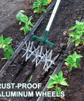 Rotary Cultivator Garden Tiller With Adjustable Stainless Steel Handle And Lightweight Aluminum Tines in garden use