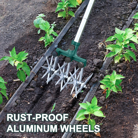 Rotary Cultivator Garden Tiller With Adjustable Stainless Steel Handle And Lightweight Aluminum Tines in garden use