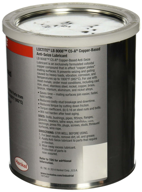 Copper Based Anti Seize Lubricant With Graphite For Threads And Bearings, High Temperature Lubricant Eight Pound Can
