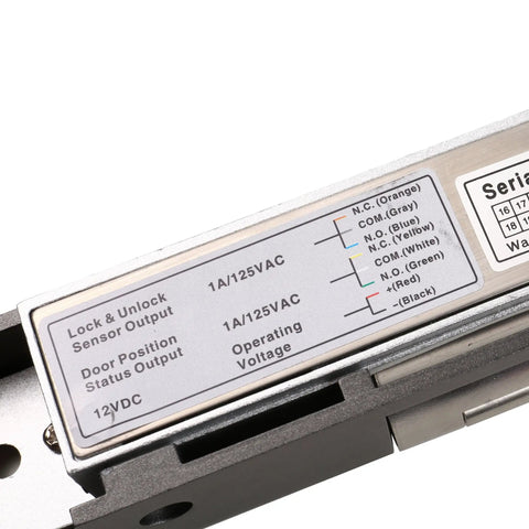 Label of Electric Strike Lock 12V DC For Access Control Doors With Push Bar Rim Exit Devices Fire Exit Ready Fail Safe Or Fail Secure