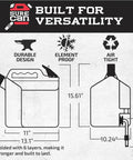 Tough 5 Gallon Type Ii Safety Jerry Can In Bright Yellow with flexible spout, measuring 15.61" for fluid storage and dispensing.