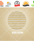 Close-up of 200 GSM fabric of Beige 16 By 16 Outdoor Shade Sail Canopy For Patio Square Sun Shade With UPF50 Plus, 95 Percent UV Blockage