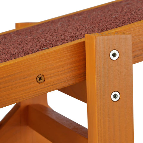 Close-up of Durable Wooden Dog Seesaw For Training And Agility Suits Big And Small Breeds With A Stable Pinewood Frame And Non Slip Rubber Coating