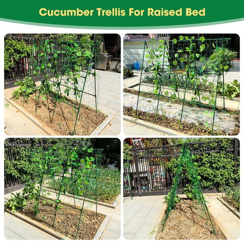Heavy Duty 51 By 53 Inch A Frame Garden Trellis For Raised Beds With Rust Proof Metal Frame Netting And Clips Keeps Tomatoes Peas Beans Zucchini And Vines Climbing High For A Big Harvest