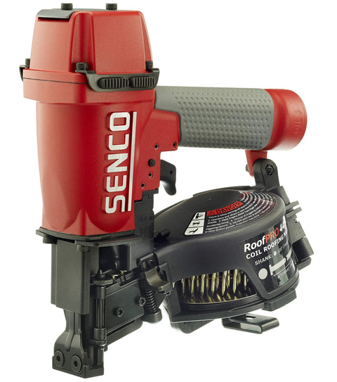 Straight Shooting Pneumatic Coil Siding Nailer 1 3/4 Inch 18 Gauge For Asphalt Shingles And Vinyl Siding Low Air Savings Tool close-up view.