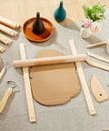 10 Piece Pottery Rolling Pin Guides Set Wood Depth Guides For Clay Polymer Clay Mudboard Tools Includes 5 Size Options 2 Of Each Durable Wood Finish Easy To Use Handy For Pro Crafters on table
