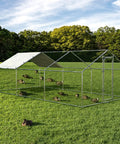 Massive Metal Chicken Coop With Walk In Run And Covered Spire Roof For Backyard Poultry Pen Ideal For Chickens Ducks And Rabbits