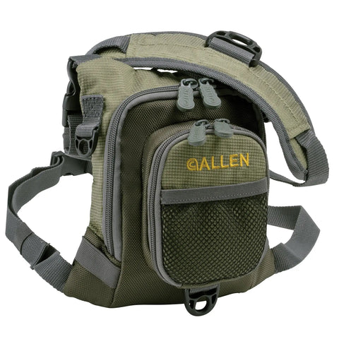 Micro Fly Fishing Chest Pack With Front Workstation And Tippet Spool Holder, Fits Two Medium Tackle Or Fly Boxes, Green