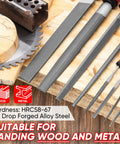 Pro Grade Heavy Duty 17 Piece Metal File Set With T12 Drop Forged Alloy Steel on wood and metal surface
