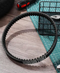 Tough Go Kart Drive Belt With Polyamide Fiber For Smooth Torque, Vibration Dampening And Extreme Racing durability That Keeps You Cruising Fast Without Any Stretching Or Shearing Woes On The Track, black toothed belt